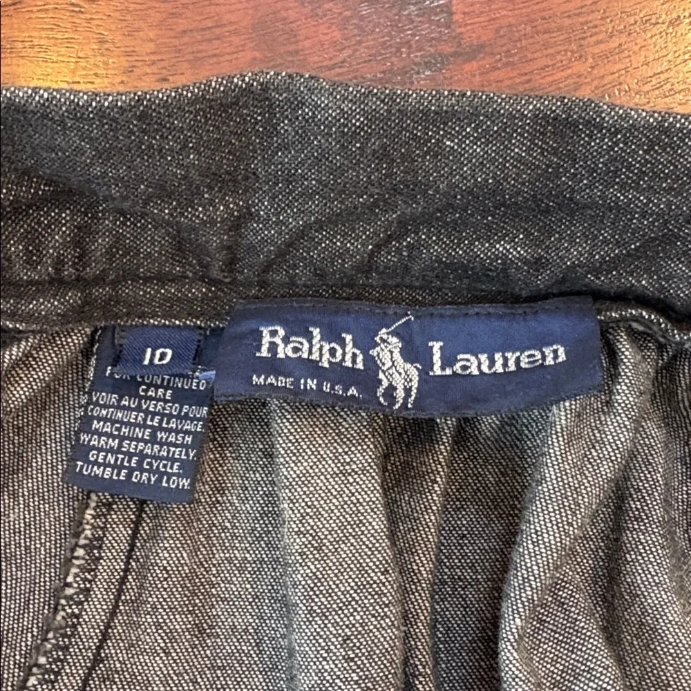 Vintage Ralph Lauren Blue Label 80s Black Denim Tiered Peasant Maxi Skirt sz 10 - Picture 13 of 15